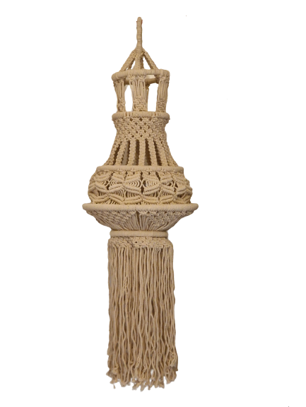 Makramé - knyttet loft lampeskærm - Stor