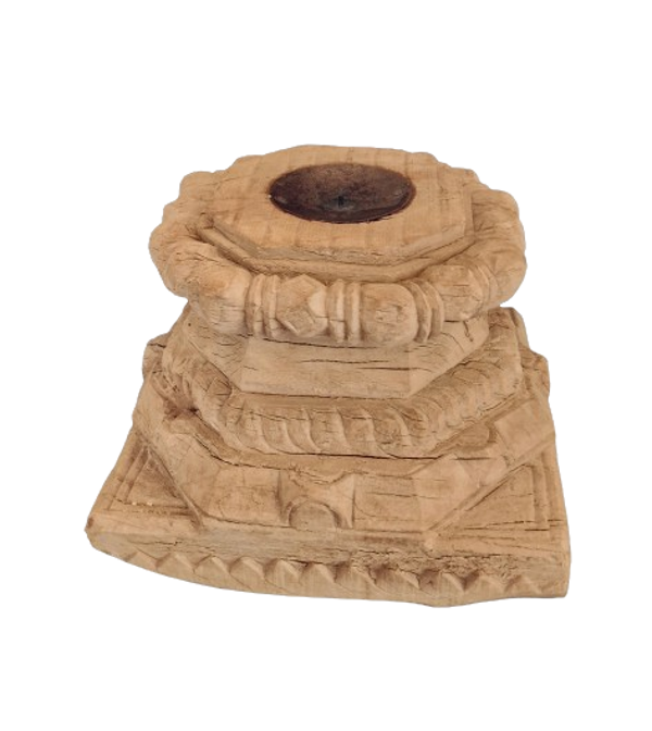 Stor rustik træbase til bloklys