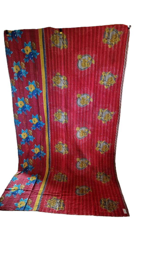 Indisk Katha quilt plaid