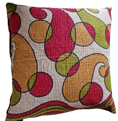 Kantha quilt pudebetræk str. 60x60 cm