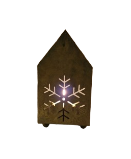 Julehus fyrfadsstage - snefnug