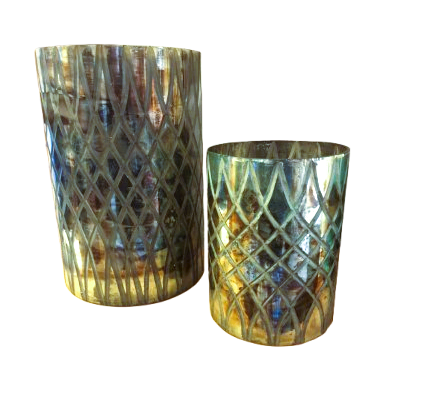 Mystery - Turkis facetskåret glasvase - Large