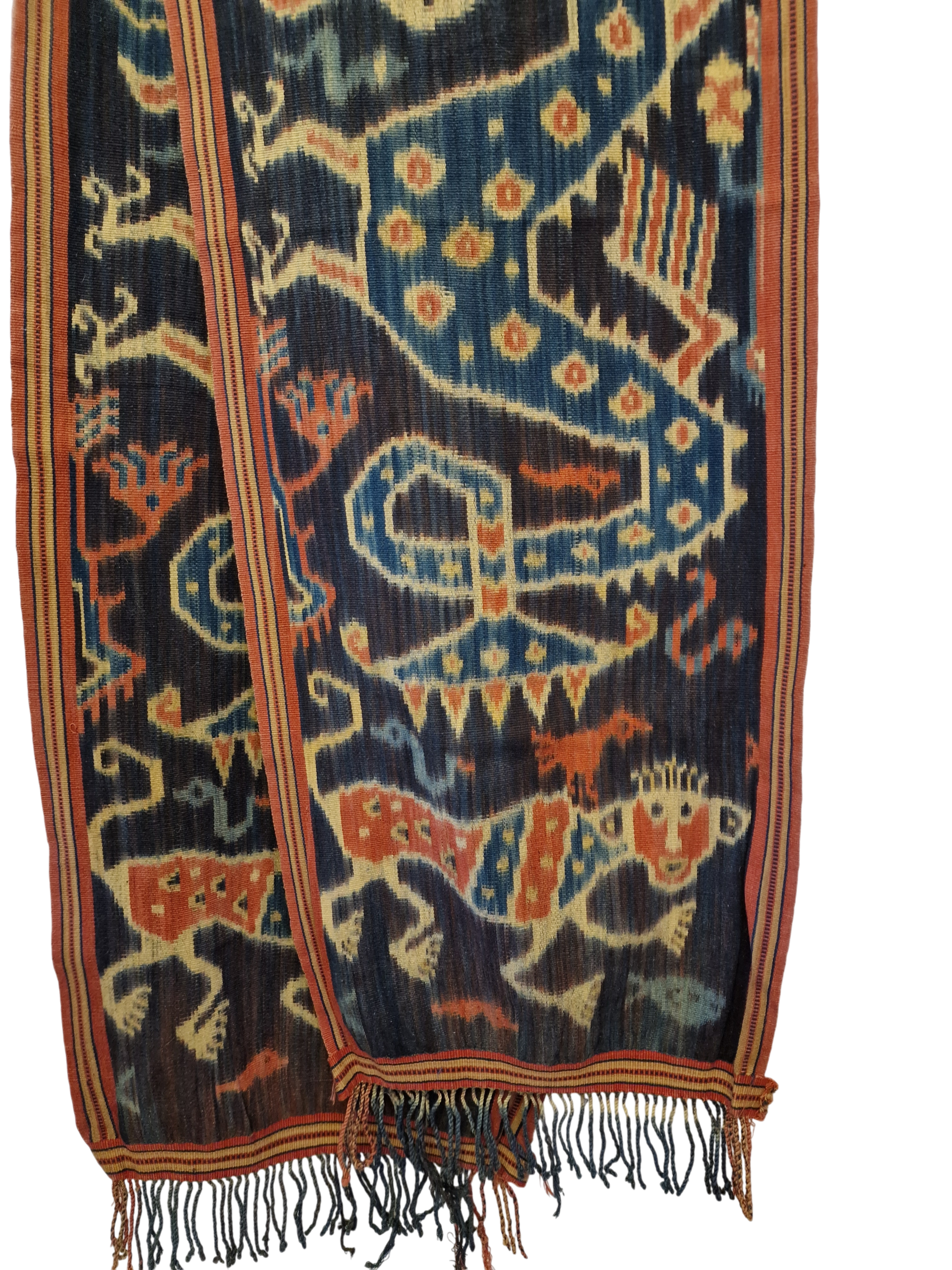 Traditionel vævet løber med frynser