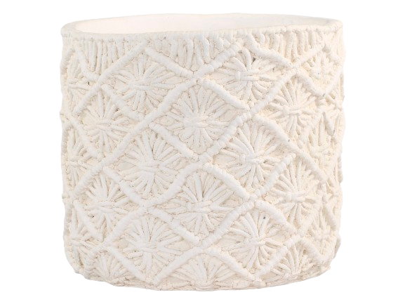 Potteskjuler / krukke med knyttet mønster - Creme/Medium