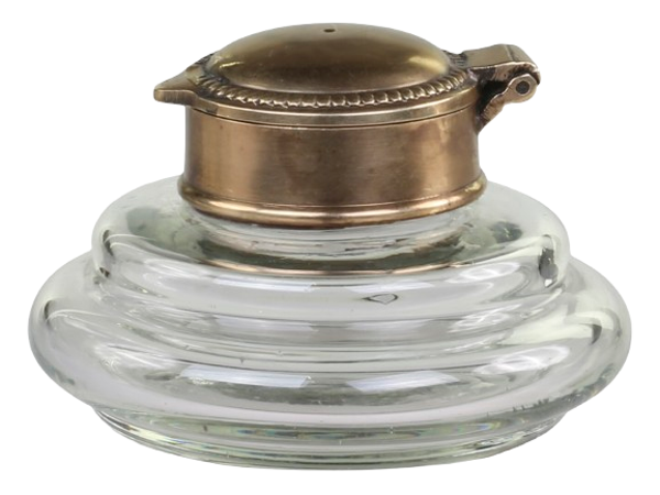 Gammel fransk glasvase med låg