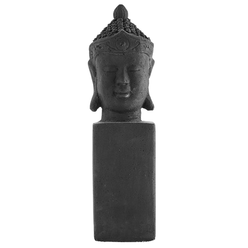 Sort Buddha stenfigur