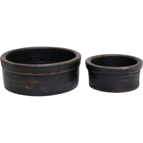 Rustikt lerkrukkesæt i sort