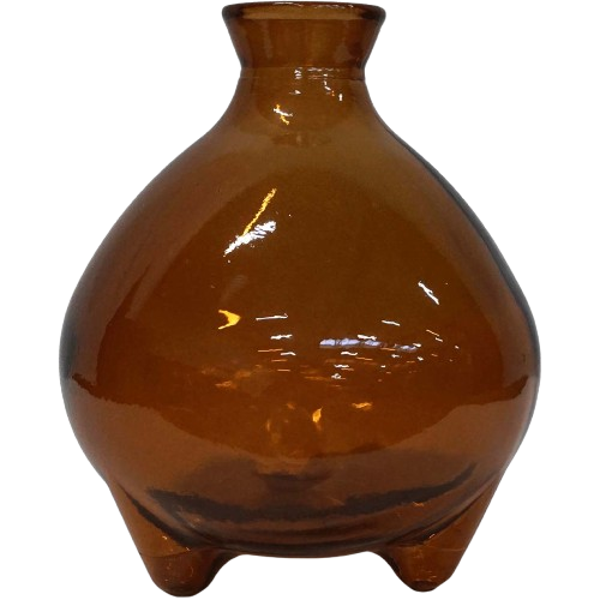 Melvin - glasvase i mørk rav af genbrugsglas