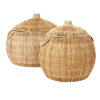 Buttet kurv med låg - large