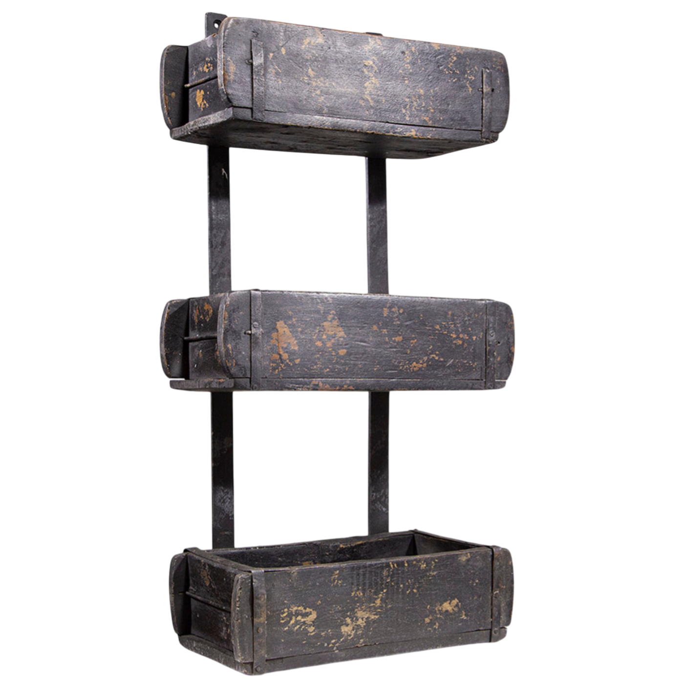 Reol af 3 gl. murstensforme - sort finish