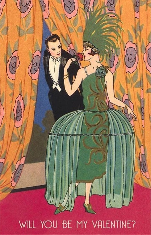 Dobbelt vintage postkort m. kuvert