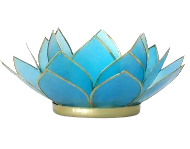 Lotus fyrfadslysholder - Turkis