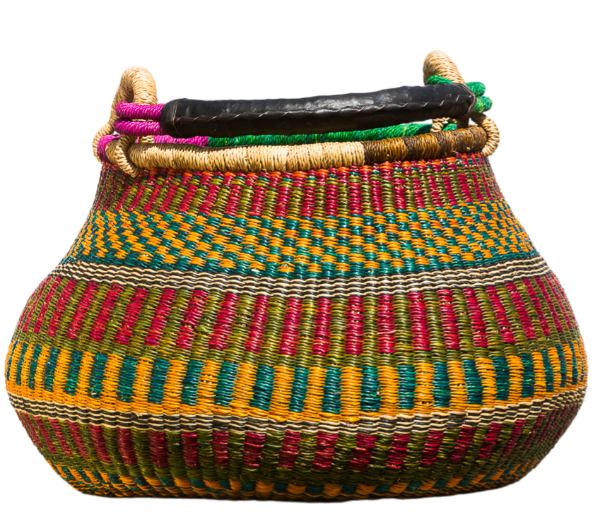 Potbasket - traditionel kurv fra Ghana - Traditionel/farve