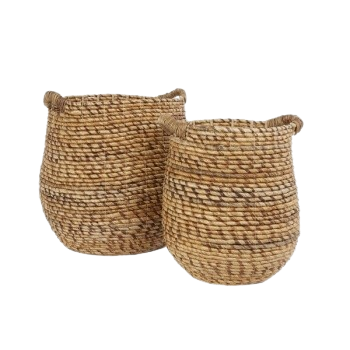 Flettet kurv med håndtag - Large