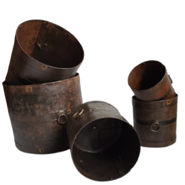 Spande i genbrugsjern - 5 størrelser