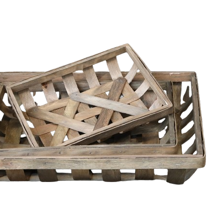 Flettet kurv i poppeltræ - large