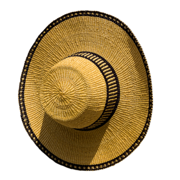 Flettet hat fra Ghana - natur/sort