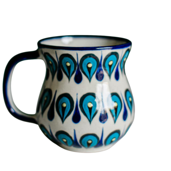 San Antonio hvid/blå - Håndmalede krus fra Guatemala