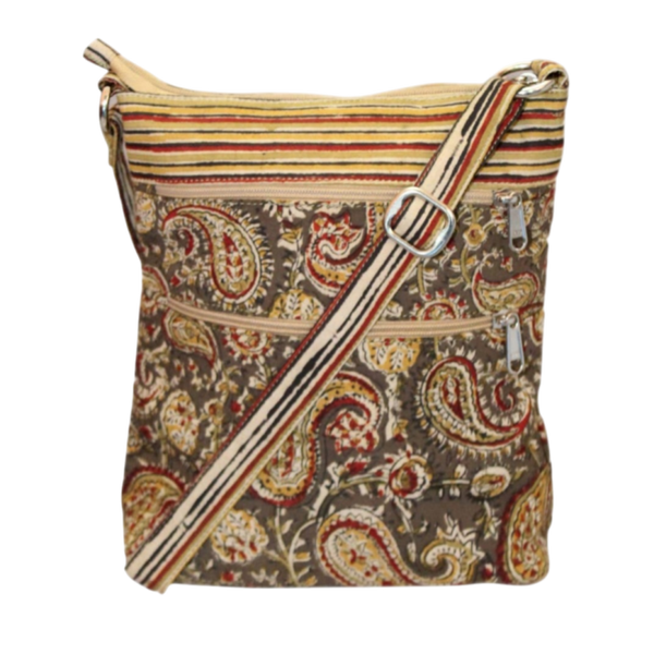 Skuldertaske i bomuld - Paisley