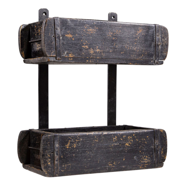 Hylde af to murstensforme - sort finish