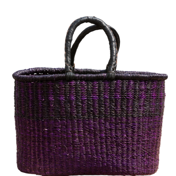 Håndflettet oval shopper fra Ghana