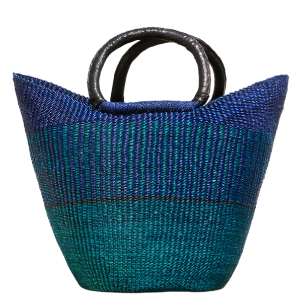 U-shape indkøbsnet håndflettet fra Ghana - Blå