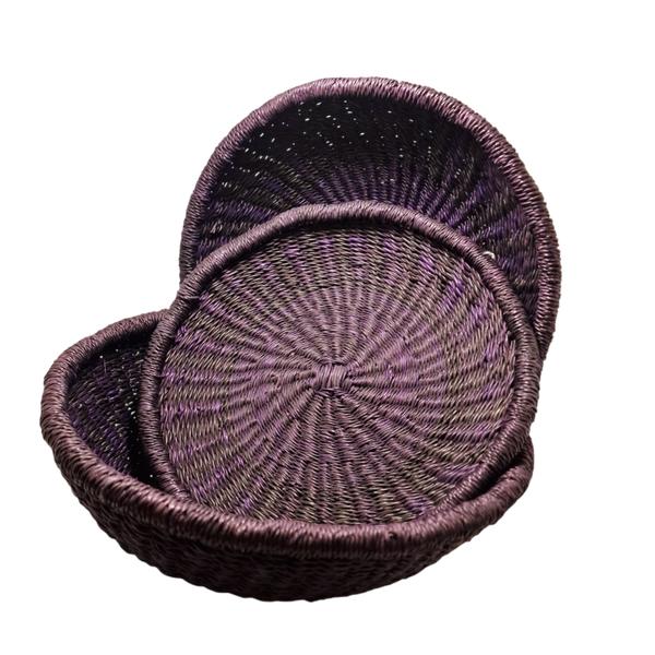 Flettede fade - sæt à 3 - Lilla