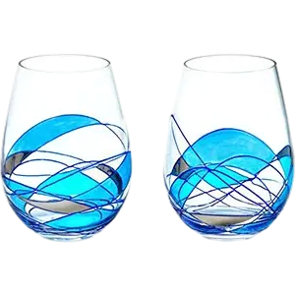 Vinglas tumbler sæt á 2 - Blå