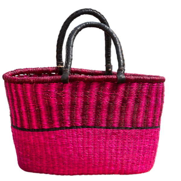 Håndflettet oval shopper fra Ghana