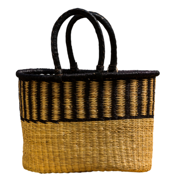 Håndflettet oval shopper fra Ghana