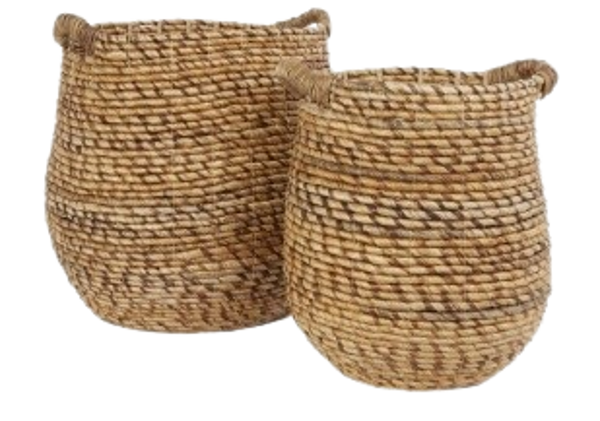 Flettet kurv med håndtag - Large