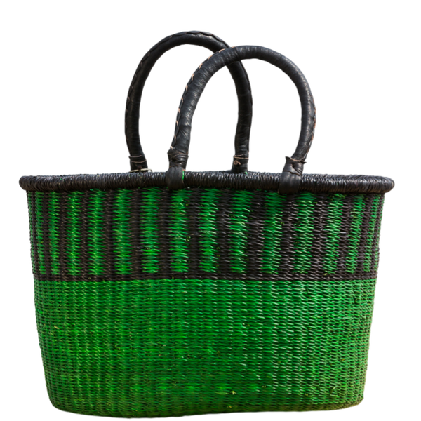 Håndflettet oval shopper fra Ghana