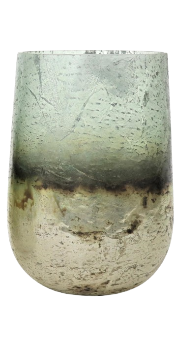 Jupiter glas medium hurricane/vase -  Grøn