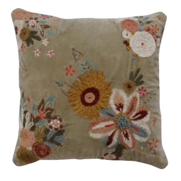 Indisk Kanika pudebetræk i velour med broderi str. 50x50cm