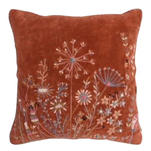 Indisk Kanika pudebetræk i velour med broderi str. 50x50cm