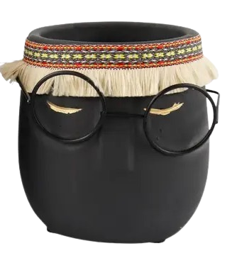 Sjov krukke - med ansigt og brille - large