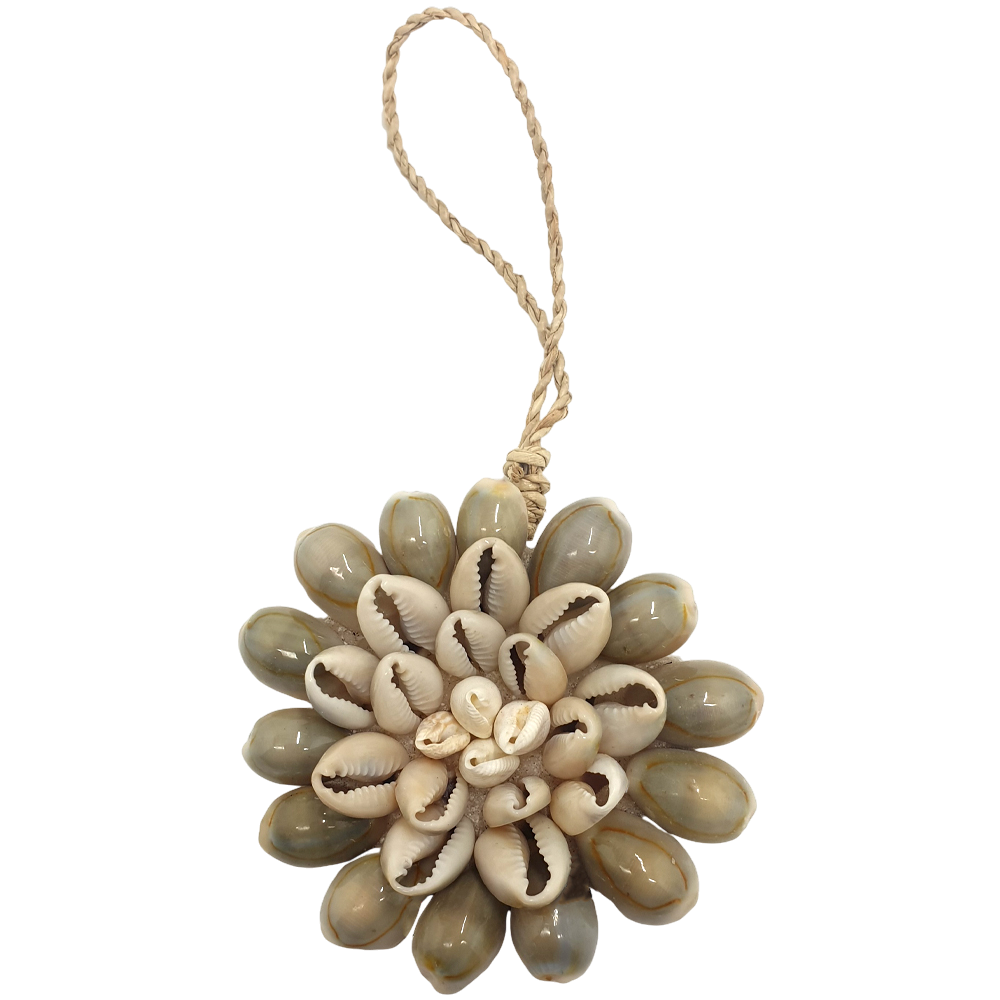 Indonesisk pynt med strandskaller - Fairtrade produkt