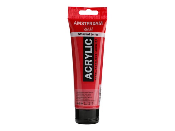 Amsterdam Standard Akryl 120ml – 317 Transp. red medium
