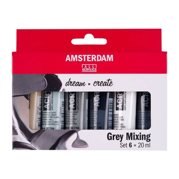 Amsterdam Standard Akryl 20ml Sett 6stk – Gråtoner