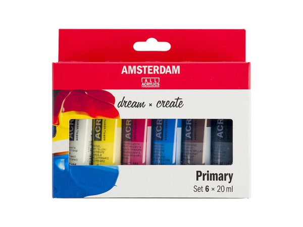 Amsterdam Standard Akryl 20ml Sett 6stk – Primærfarger