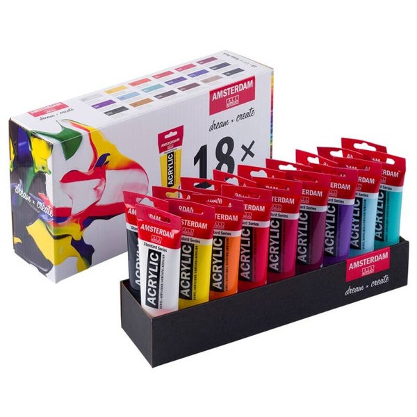 Amsterdam Standard Akryl Sett 120ml – 18 tuber – Value Pack