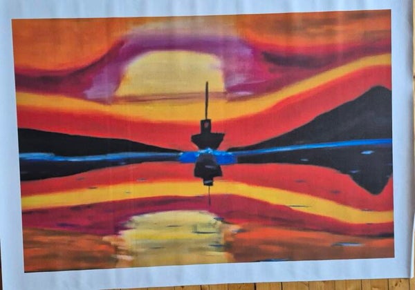 "Sailing in sunset"