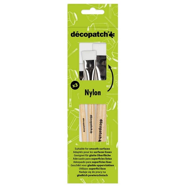 Decopatch Decoupagepensel Sett – Nylon flate – 3stk