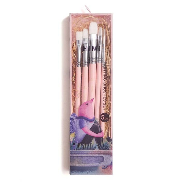 HIMI Penselsett Nylon 5stk – Rosa