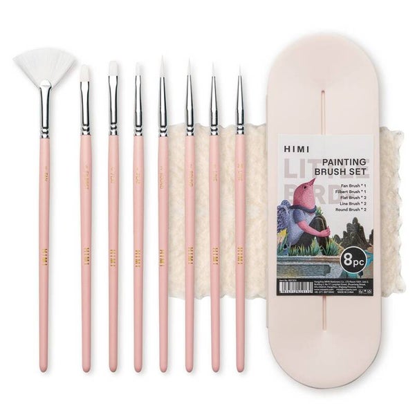 HIMI Penselsett Nylon 8stk – Rosa