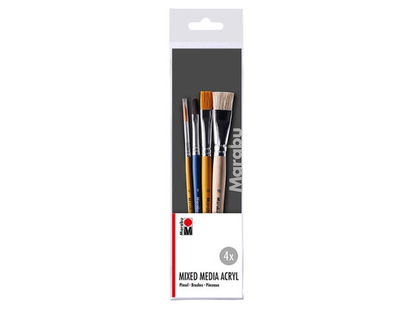 Marabu Acryl Mixed Media Penselsett – 4stk