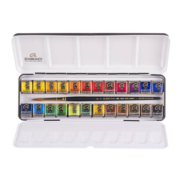 Rembrandt Akvarellskrin De Luxe Sett – 24 halfpan
