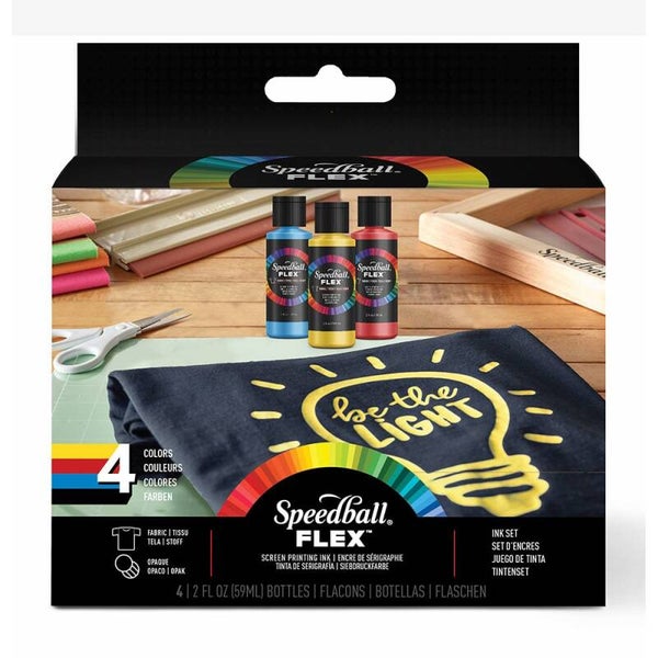 Speedball FLEX Fabric Screen ink – Sett 4stk 59ml