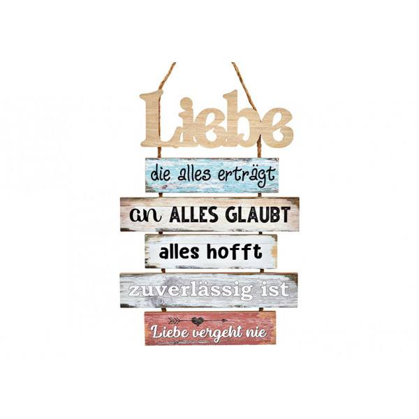 Wandbild Sprüche, Liebe..., aus Holz Bunt (Breite/Höhe/Tiefe) 33x48x1,5cm