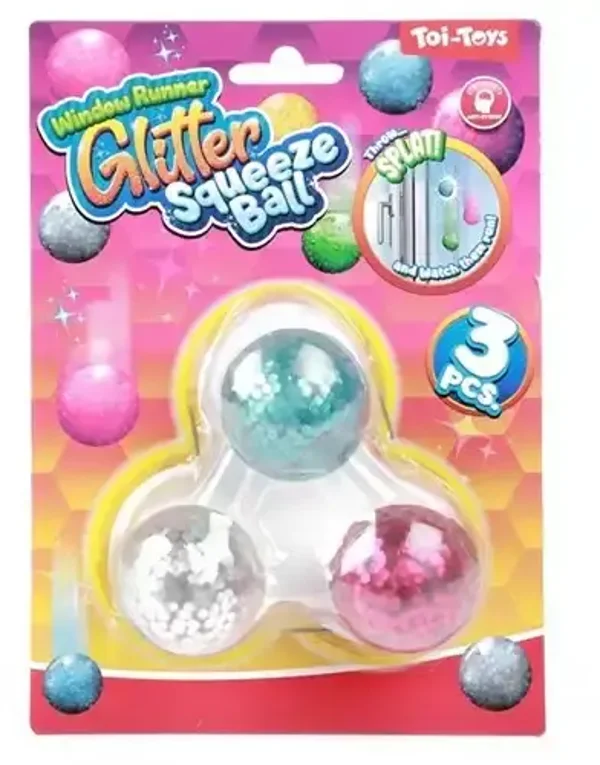 Window Creeper Squeeze Balls Glitter 4cm 3 Stück 4x13x18cm